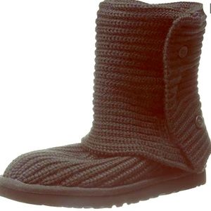 UGG Classic Black Cardy Wool Boots